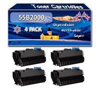 Compatible for Lexmark 55B2000 Toner Cartridges, Work for Lexmark MS331 MS431 MX331 MX431 MX432 Printers, Toner Cartridges (4 Pack Black)