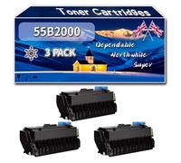 Compatible for Lexmark 55B2000 Toner Cartridges, Work for Lexmark MS331 MS431 MX331 MX431 MX432 Printers, Toner Cartridges (3 Pack Black)