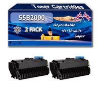 Compatible for Lexmark 55B2000 Toner Cartridges, Work for Lexmark MS331 MS431 MX331 MX431 MX432 Printers, Toner Cartridges (2-Pack Black)