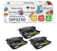 Compatible for Lexmark 56F0ZA0 Drum Unit Work for Lexmark B2650ade MB2650ade MB2650adwe B2650dn B2650dw Printers, with Chip, High Yield 60000 Pages, High-Definition Printing (3 Pack Black)