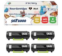 Compatible for Lexmark 56F2000 56F200E Toner Cartridges Work for Lexmark MS321DN MS421DN MS421DW MS521DN MS621DN MS622DE Printers (4 Pack Black)