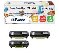 Compatible for Lexmark 56F2000 Toner Cartridge Work for Lexmark MX421ADE MX521DE MX522ADHE MX622ADE MX622ADHE Printers (3 Pack Black)