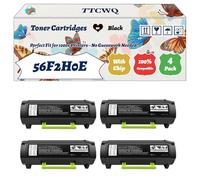 Compatible for Lexmark 56F2H0E Toner Cartridges Work for Lexmark MS321DN MS421DN MS421DW MS521DN MS621DN Printers (4 Pack Black)