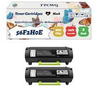 Compatible for Lexmark 56F2H0E Toner Cartridges Work for Lexmark MS321DN MS421DN MS421DW MS521DN MS621DN Printers (2-Pack Black)