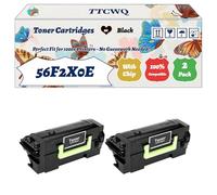 Compatible for Lexmark 56F2X0E Toner Cartridges Work for Lexmark MS521DN MS622DE MS421DW MS621DN MS421DN MX521ADE MX521DE Printers (2-Pack Black)