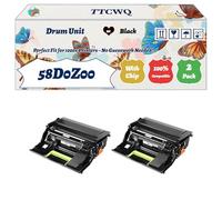 Compatible for Lexmark 58D0Z00 Drum Unit Work for Lexmark M5270 XM5300 Series XM5360 XM5365 XM5370 MX721ADE Printers, with Chip, High Yield 250000 Pages, High-Definition Printing (2-Pack Black)