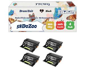 Compatible for Lexmark 58D0Z00 Drum Unit Work for Lexmark M5270 XM5300 Series XM5360 XM5365 XM5370 MX721ADE Printers, with Chip, High Yield 250000 Pages, High-Definition Printing (4 Pack Black)