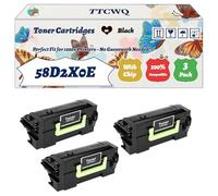 Compatible for Lexmark 58D2X0E Toner Cartridges Work for Lexmark MX721adhe MX722ade MX722adhe MX822ade MX822adxe MX826ade Printers (3 Pack Black)