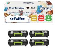 Compatible for Lexmark 60F2H00 Toner Cartridge Work for Lexmark MX511DE MX510DE MX410DE MX310DN MX511DHE MX511DTE MX611DE Printers (4 Pack Black)