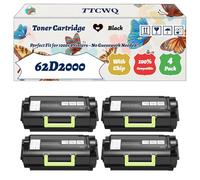 Compatible for Lexmark 62D2000 Toner Cartridge Work for Lexmark MX710DE MX710DHE MX810DFE MX810DME MX810DXFE Printers, with Chip, High Yield 11000 Pages, High-Definition Printing (4 Pack Black)