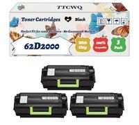 Compatible for Lexmark 62D2000 Toner Cartridges Work for Lexmark MB2770adwhe MX710de MX710dhe MX711de MX711dhe Printers (3 Pack Black)