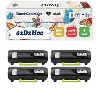 Compatible for Lexmark 62D2H00 Toner Cartridge Work for Lexmark MX710de MX710dhe MX711de MX711dhe MX711dthe Printers (4 Pack Black)