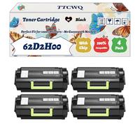 Compatible for Lexmark 62D2H00 Toner Cartridge Work for Lexmark MX812DME MX812DXFE MX812DXME MX711DE MX711DHE Printers, with Chip, High Yield 30000 Pages, High-Definition Printing (4 Pack Black)