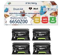 Compatible for Lexmark 66S0Z00 Drum kit Work for Lexmark MS531dw MS630Series MS631dw MS632dwe MX532adwe Printers (4 Pack Black)