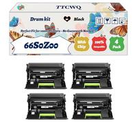 Compatible for Lexmark 66S0Z00 Drum kit Work for Lexmark MS531dw MS630Series MS631dw MS632dwe MX532adwe Printers (4 Pack Black)