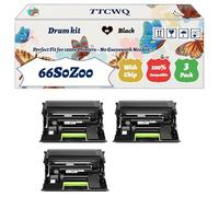 Compatible for Lexmark 66S0Z00 Drum kit Work for Lexmark MS531dw MS630Series MS631dw MS632dwe MX532adwe Printers (3 Pack Black)