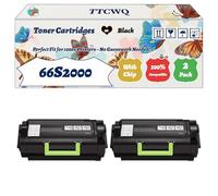 Compatible for Lexmark 66S2000 Toner Cartridges Work for Lexmark MS531dw MS630Series MS631dw MS632dwe MX532adwe Printers (2-Pack Black)
