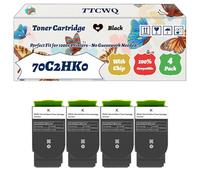 Compatible for Lexmark 70C2HK0 70C2HC0 70C2HM0 70C2HY0 Toner Cartridge Work for Lexmark CS310DN CS310N CS410DN CS410DTN CS410N Printers (4 Pack Black)