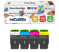 Compatible for Lexmark 70C2HK0 70C2HC0 70C2HM0 70C2HY0 Toner Cartridge Work for Lexmark CS310DN CS310N CS410DN CS410DTN CS410N Printers (4-Pack BK/C/M/Y)