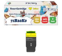Compatible for Lexmark 71B20K0 71B20C0 71B20M0 71B20Y0 Toner Cartridge Work for Lexmark CX417DE CX317DN CS417DN CS317DN CS517DE CX517DE Printers (1 Pack Yellow)