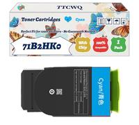 Compatible for Lexmark 71B2HK0 Toner Cartridges Work for Lexmark 71B2HC0 71B2HM0 71B2HY0 CS417dn CS517de CX417de Printers (1 Pack Cyan)