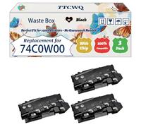 Compatible for Lexmark 74C0W00 Waste Box Work for Lexmark C4100 Series C4150 C4150de CS720de CS720dte CS725de Printers (3 Pack Black)