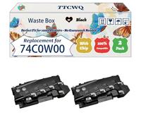 Compatible for Lexmark 74C0W00 Waste Box Work for Lexmark C4100 Series C4150 C4150de CS720de CS720dte CS725de Printers (2-Pack Black)