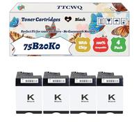 Compatible for Lexmark 75B20K0 75B20C0 75B20M0 75B20Y0 Toner Cartridges Work for Lexmark CS727 CS727de CS728de Printers (4 Pack Black)