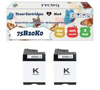 Compatible for Lexmark 75B20K0 75B20C0 75B20M0 75B20Y0 Toner Cartridges Work for Lexmark CS727 CS727de CS728de Printers (2 Pack Black)