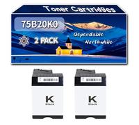 Compatible for Lexmark 75B20K0 75B20C0 75B20M0 75B20Y0 Toner Cartridges, Work for Lexmark CS727 CS727de CS728de CX727de Printers, Toner Cartridges 75B2OKO 75B2OCO 75B2OMO 75B2OYO (2 Pack Black)