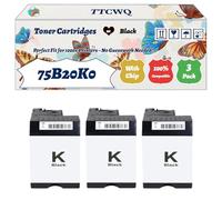 Compatible for Lexmark 75B20K0 75B20C0 75B20M0 75B20Y0 Toner Cartridges Work for Lexmark CS727 CS727de CS728de Printers (3 Pack Black)