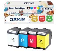 Compatible for Lexmark 75B20K0 75B20C0 75B20M0 75B20Y0 Toner Cartridges Work for Lexmark CS727 CS727de CS728de Printers (4-Pack BK/C/M/Y)