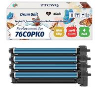 Compatible for Lexmark 76C0PK0 Drum Unit Work for Lexmark CS921de CX921DE CX923DXE CS923DE CX922DE Printers, with Chip, High Yield 100000 Pages, High-Definition Printing (4 Pack Black)