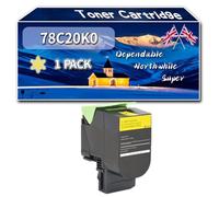 Compatible for Lexmark 78C20K0 Toner Cartridge, Work for Lexmark CS421dn CX421adn CX625ade CS521dn CX522ade CX625adhe CS622de CX622ade Printers (1 Pack Yellow)
