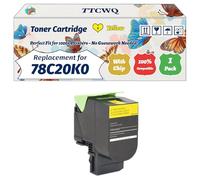 Compatible for Lexmark 78C20K0 Toner Cartridge Work for Lexmark CS421dn CX421adn CX625ade CS521dn CX522ade CX625adhe CS622de CX622ade Printers (1 Pack Yellow)
