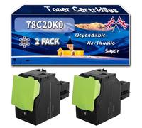 Compatible for Lexmark 78C20K0 Toner Cartridges, Work for Lexmark CS421adn CS421dn CX421adn CX625ade CS521dn CS622de CX522ade CX622ade Printers (2 Pack Black)