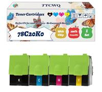 Compatible for Lexmark 78C20K0 Toner Cartridges Work for Lexmark CS421adn CS421dn CX421adn CX625ade CS521dn CS622de CX522ade CX622ade Printers (4-Pack BK/C/M/Y)