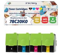 Compatible for Lexmark 78C20K0 Toner Cartridges Work for Lexmark CS421adn CS421dn CX421adn CX625ade CS521dn CS622de CX522ade CX622ade Printers (4-Pack BK/C/M/Y)