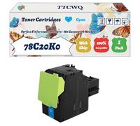 Compatible for Lexmark 78C20K0 Toner Cartridges Work for Lexmark CS421dn CS521dn CS622de CX421adnL CX522ade CX622ade Printers (1 Pack Cyan)