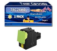 Compatible for Lexmark 78C2XK0 Toner Cartridge, Work for Lexmark CS421dn CX421adn CX625ade CS521dn CX522ade CX625adhe CS622de Printers (1 Pack Yellow)
