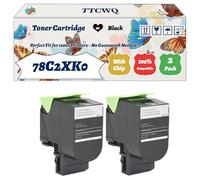 Compatible for Lexmark 78C2XK0 Toner Cartridge Work for Lexmark CS421dn CX421adn CX625ade CS521dn CX522ade CX625adhe CS622de Printers (2 Pack Black)