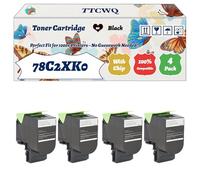 Compatible for Lexmark 78C2XK0 Toner Cartridge Work for Lexmark CS421dn CX421adn CX625ade CS521dn CX522ade CX625adhe CS622de Printers (4 Pack Black)