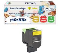 Compatible for Lexmark 78C2XK0 Toner Cartridge Work for Lexmark CS421dn CX421adn CX625ade CS521dn CX522ade CX625adhe CS622de Printers (1 Pack Yellow)
