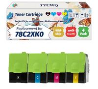 Compatible for Lexmark 78C2XK0 Toner Cartridge Work for Lexmark CS421dn CX421adn CX625ade CS521dn CX522ade CX625adhe CS622de Printers (4-Pack BK/C/M/Y)