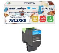 Compatible for Lexmark 78C2XK0 Toner Cartridge Work for Lexmark CX421adn CS421dn CX625ade CS521dn CX522ade CX625adhe CS622de Printers (1 Pack Cyan)