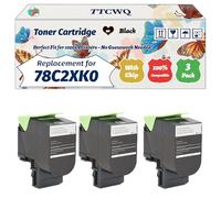 Compatible for Lexmark 78C2XK0 Toner Cartridge Work for Lexmark CX421adn CS421dn CX625ade CS521dn CX522ade CX625adhe CS622de Printers (3 Pack Black)