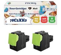 Compatible for Lexmark 78C2XK0 Toner Cartridges Work for Lexmark CX522ade CX622ade CX625adhe Printers, with Chip, High Yield 9500 Pages, High-Definition Printing (2 Pack Black)
