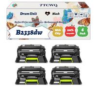 Compatible for Lexmark B2338dw Drum Unit Work for Lexmark MS421dn MS421dw MS521dn MS621dn MS622de MX321adn Printers, with Chip, High Yield 60000 Pages, High-Definition Printing (4 Pack Black)