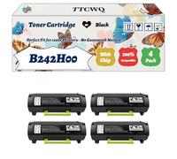 Compatible for Lexmark B242H00 Toner Cartridge Work for Lexmark B2442DW B2546DN B2546DW B2650DW MB2650ADWE Printers, with Chip, High Yield 7000 Pages, High-Definition Printing (4 Pack Black)