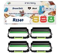 Compatible for Lexmark B3340 Drum Unit Work for Lexmark B3340 B3442 MB3442 MS331 Printers, with Chip, High Yield 40000 Pages, High-Definition Printing (4 Pack Black)